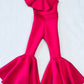 Custom Pageant Neoprene Scuba Jumpsuit with Ruffles, Girls Casual Wear, Romper Outfit. Wholesome Goods Co