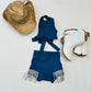 Bedazzled Daisy Dukes Denim Shorts|Denim Cropped Top|Kids Bummies|Kids Shorts|Wholesome Goods Co