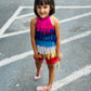 Boho Chic One Halter Fringe Romper for Free-Spirited Kids - Available in Multiple Colors and Sleeve Styles. Wholesome Goods Co