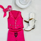 Dazzling Hot Pink Doll-Inspired Outfit for Kids (sold separately) Vest and Lace-Up Bell Bottoms with Super Sparkly Stars WholesomeGoodsCo