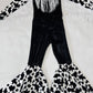 Western Glam Pageant Outfit: 'Let There Be Cowgirls' with Shimmering Black Mystique, Cow Print Accents & Tulle SkirtBy Wholesome Goods Co