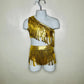 Boho Chic Kids - Juniors One-Shoulder Fringe 2-Piece Swimsuit - Retro Swimwear MORE COLORS AVAILABLE