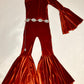 Girls Dancing Queen Winter Edition Velvet Asymmetrical One-Shoulder Bell Bottoms  Jumpsuit/Special Occasion Holiday Outfit Wholesome GoodsCo