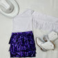 Cowgirl Glam - Fringe Skirt, One-Shoulder Fringe Sleeve Top (Sold Separately) Customize Yours! Choose Your Color By Wholesome Goods Co