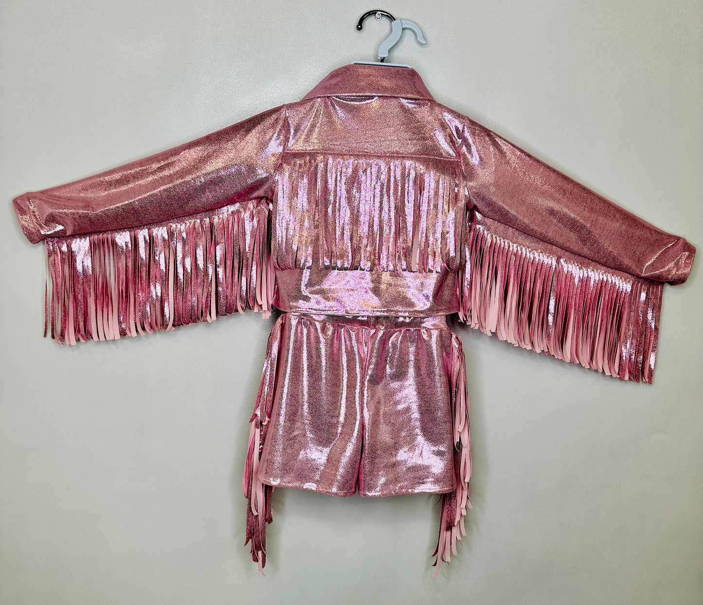 8Cowgirl Couture Fringe Set(InfantJuniors)Matte or Metallic Lycra Mystique|60+ Colors|Boots & Hat Sold Separately. Handmade Wholesome Goods