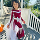 Touchdown Elegance: Custom Kids' Tulle/Organza Skirt and Fringed Feathered Jumpsuit in Your Favorite Football Team Colors