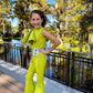 Custom Pageant Neoprene Scuba Jumpsuit with Ruffles, Girls Casual Wear, Romper Outfit. Wholesome Goods Co