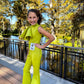 Custom Pageant Neoprene Scuba Jumpsuit with Ruffles, Girls Casual Wear, Romper Outfit. Wholesome Goods Co