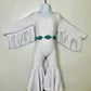 White Phoenix Kids Jumpsuit, Fringe Sleeves, Flare Bells with Concho Belt Toddler to Tween Sizes|Pageant Wear|Dance