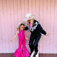 Dazzling Hot Pink Doll-Inspired Outfit for Kids (sold separately) Vest and Lace-Up Bell Bottoms with Super Sparkly Stars WholesomeGoodsCo