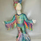 Phoenix Phoenix Cosmic Radiance Kids Jumpsuit, Fringe Sleeves, Flare Bells with Matching Turban Toddler to Tween Sizes|Pageant Wear|Dance