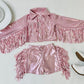 8Cowgirl Couture Fringe Set(InfantJuniors)Matte or Metallic Lycra Mystique|60+ Colors|Boots & Hat Sold Separately. Handmade Wholesome Goods