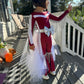 Touchdown Elegance: Custom Kids' Tulle/Organza Skirt and Fringed Feathered Jumpsuit in Your Favorite Football Team Colors