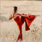 Girls Dancing Queen Winter Edition Velvet Asymmetrical One-Shoulder Bell Bottoms  Jumpsuit/Special Occasion Holiday Outfit Wholesome GoodsCo