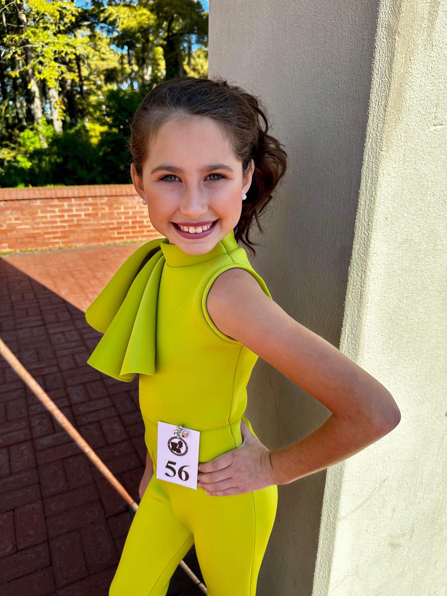 Custom Pageant Neoprene Scuba Jumpsuit with Ruffles, Girls Casual Wear, Romper Outfit. Wholesome Goods Co
