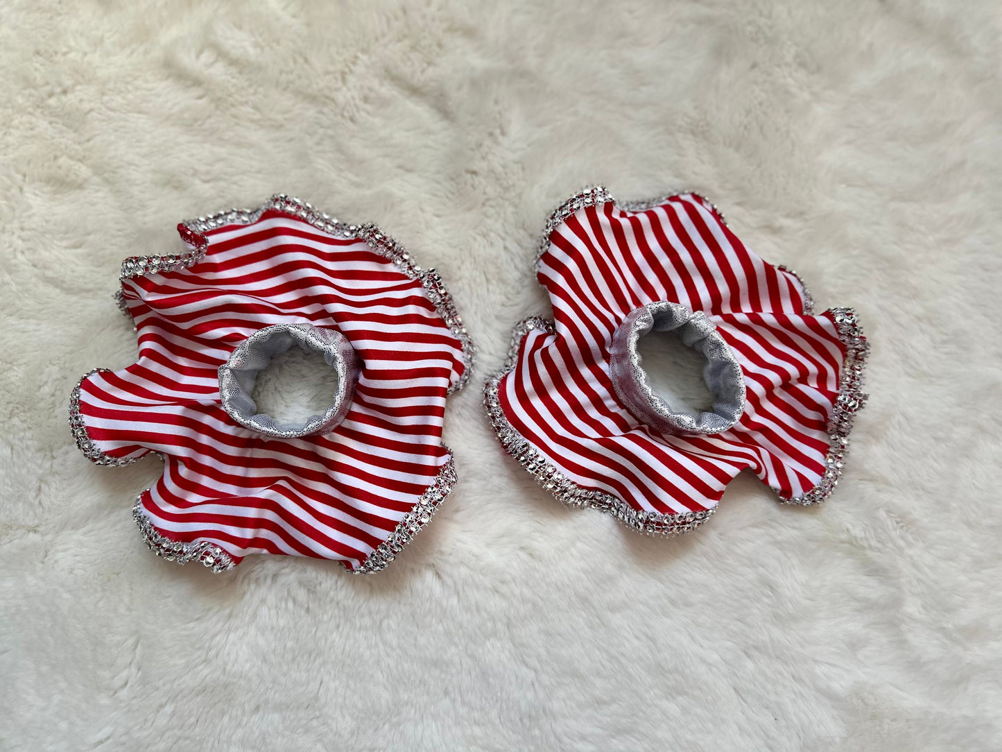 Candy Cane Christmas Jumpsuit for Kids Also Available In Adult Sizes|Detachable Train, Bow Belt, Hair Bow, Wrist Cuffs|Sold Separately