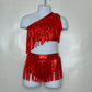 Boho Chic Kids - Juniors One-Shoulder Fringe 2-Piece Swimsuit - Retro Swimwear MORE COLORS AVAILABLE