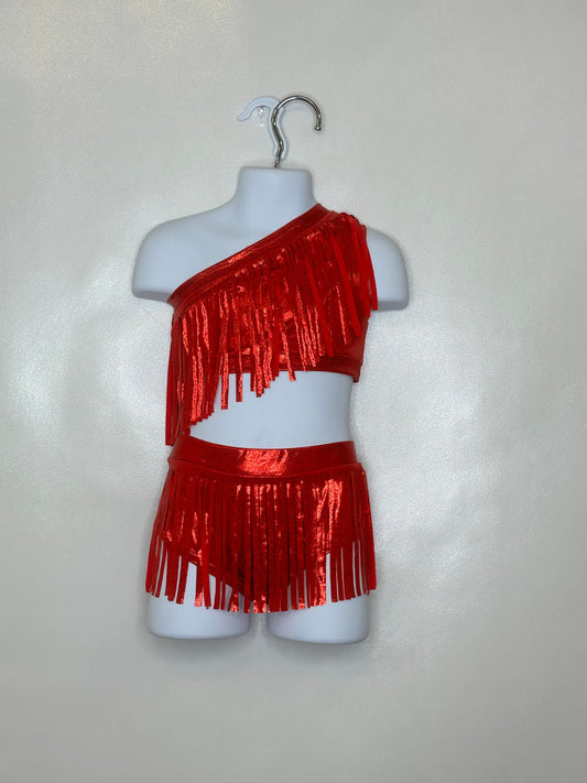 Boho Chic Kids - Juniors One-Shoulder Fringe 2-Piece Swimsuit - Retro Swimwear MORE COLORS AVAILABLE