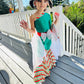 Green Candy Cane Christmas Jumpsuit for Kids|Optional Detachable Train Skirt, Bow Belt, Hair Bow, Wrist Cuffs|Holiday Outfit|Sold Separately