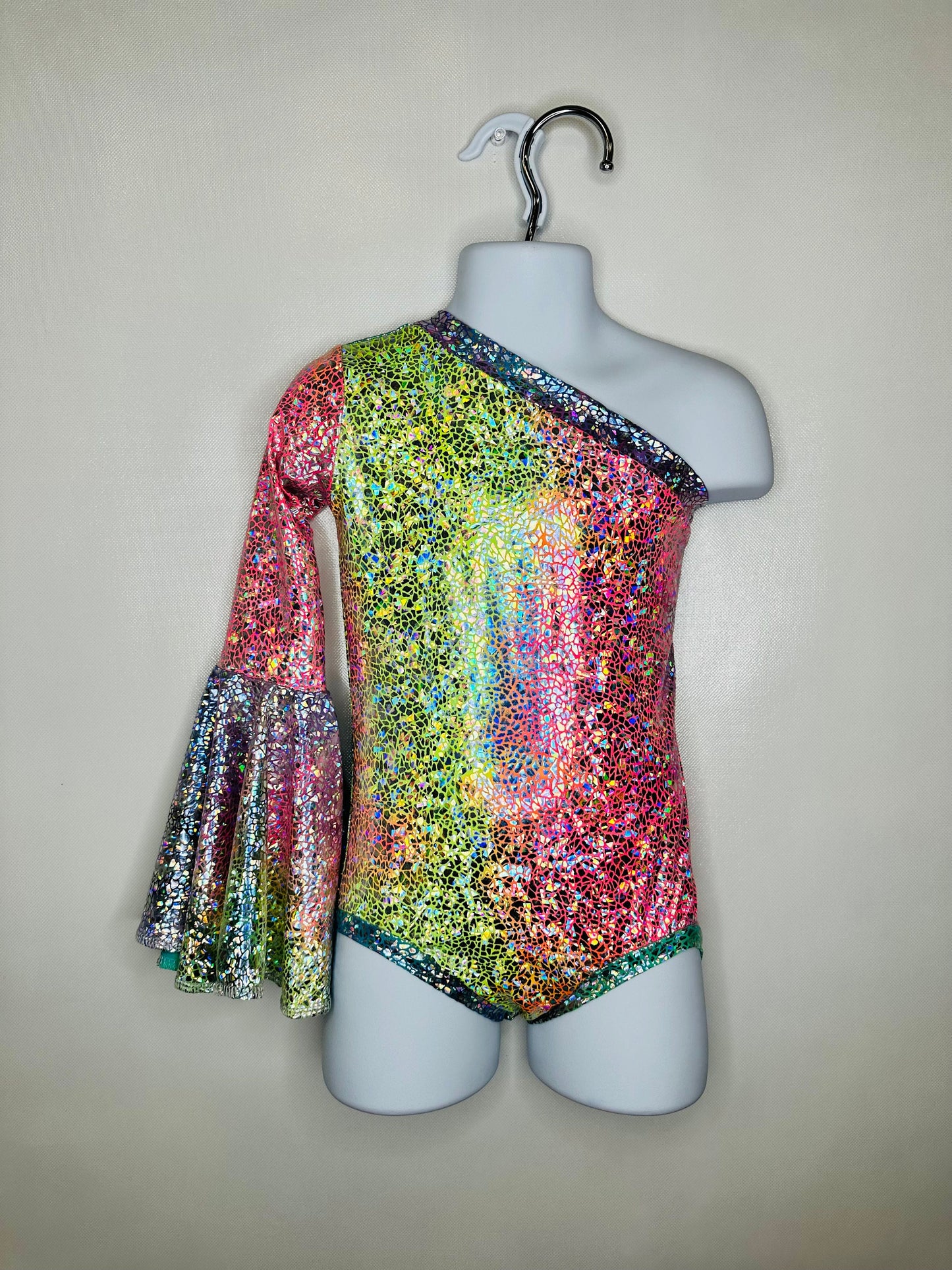 Holographic Fringe Skirt|One Shoulder Bell Sleeve Leotard (Sold Separately)-More Colors Available!Girls skirts|fringe skirts|Wholesome Goods
