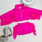 8Cowgirl Couture Fringe Set(InfantJuniors)Matte or Metallic Lycra Mystique|60+ Colors|Boots & Hat Sold Separately. Handmade Wholesome Goods