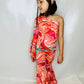 Dancing Queen Totally Retro Jumpsuit with Optional Concho Belt - Groovy '70s Disco Vibes|Flare Bell Jumpsuit|One Shoulder Jumpsuit