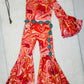 Dancing Queen Totally Retro Jumpsuit with Optional Concho Belt - Groovy '70s Disco Vibes|Flare Bell Jumpsuit|One Shoulder Jumpsuit
