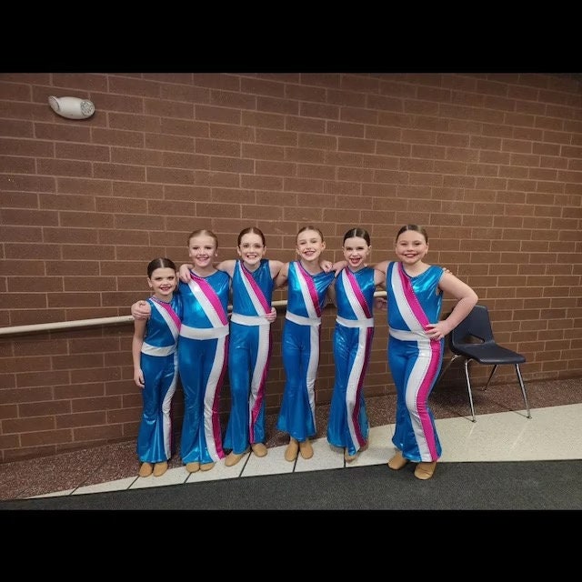 Customizable Retro Radiance Dance Jumpsuit with Optional Rhinestones - Team Sparkle & Flare! By Wholesome Goods Co