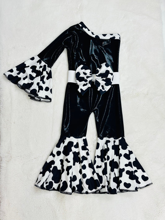 Get Your Little Cowgirl Ready for the Rodeo with Our Western Chic One Shoulder Jumpsuit - Perfect for Pageants, Cowgirl Parties, and More.