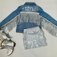 Custom Starlight Fringe Denim Jacket - Tailored Name Embellishment for Girls & Young Adults