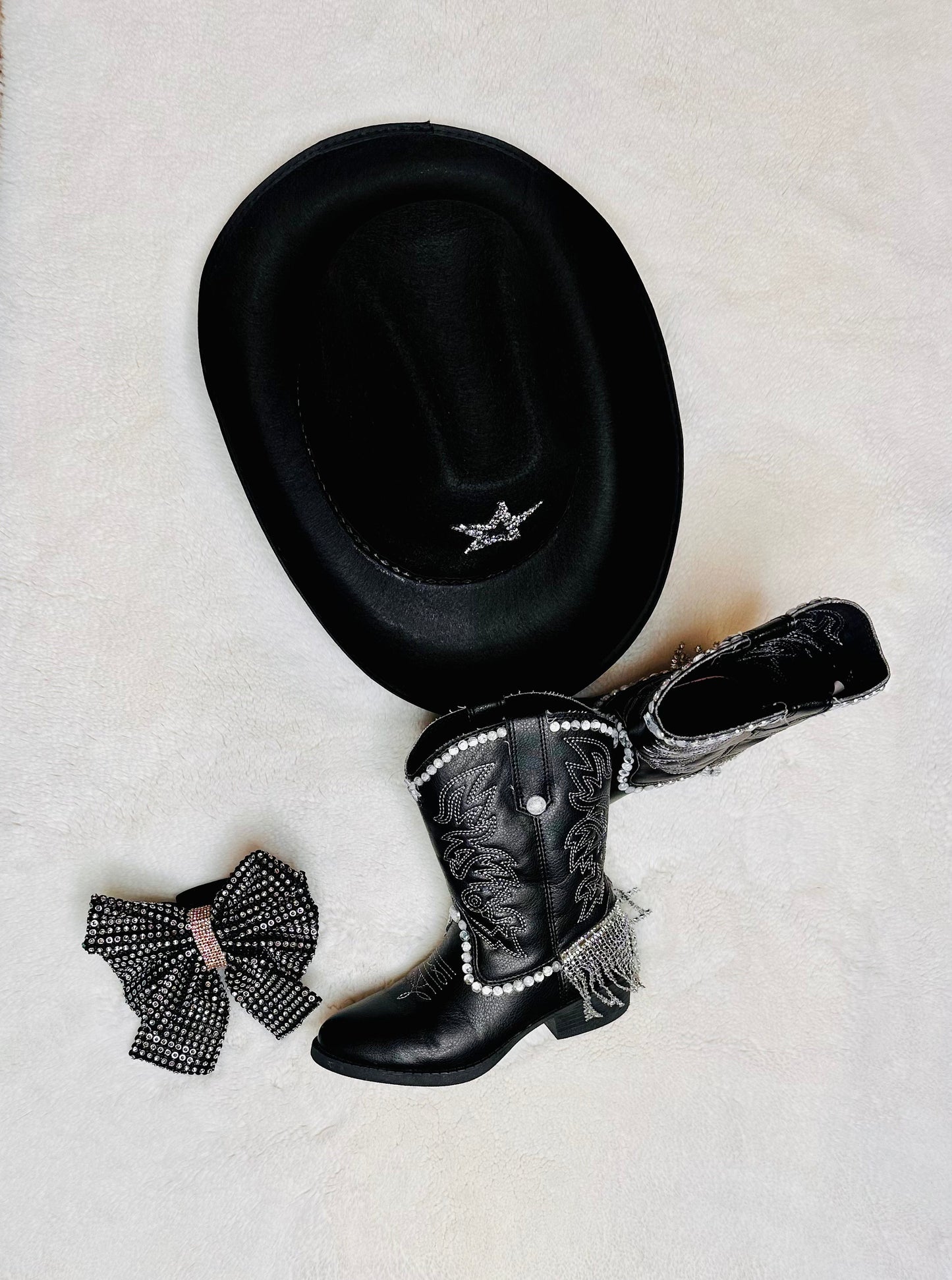 Sparkling Rhinestone Fringe Cowgirl Boots and Hat for Kids Sold Separately | Western Glam | Wholesome Goods Co