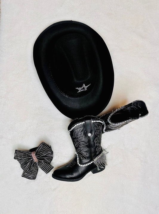 Sparkling Rhinestone Fringe Cowgirl Boots and Hat for Kids Sold Separately | Western Glam | Wholesome Goods Co