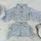Cowgirl Couture Fringe Set(InfantJuniors)Matte or Metallic Lycra Mystique|60+ Colors|Boots & Hat Sold Separately. Handmade Wholesome Goods