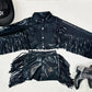 8Cowgirl Couture Fringe Set(InfantJuniors)Matte or Metallic Lycra Mystique|60+ Colors|Boots & Hat Sold Separately. Handmade Wholesome Goods