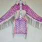 Girls Sparkly Sequin Western Jacket & Skirt Set|CowgirlOutfit Pink or Red Heart Pattern|Toddler to Junior Sizes|Hat+Boots Sold Separately