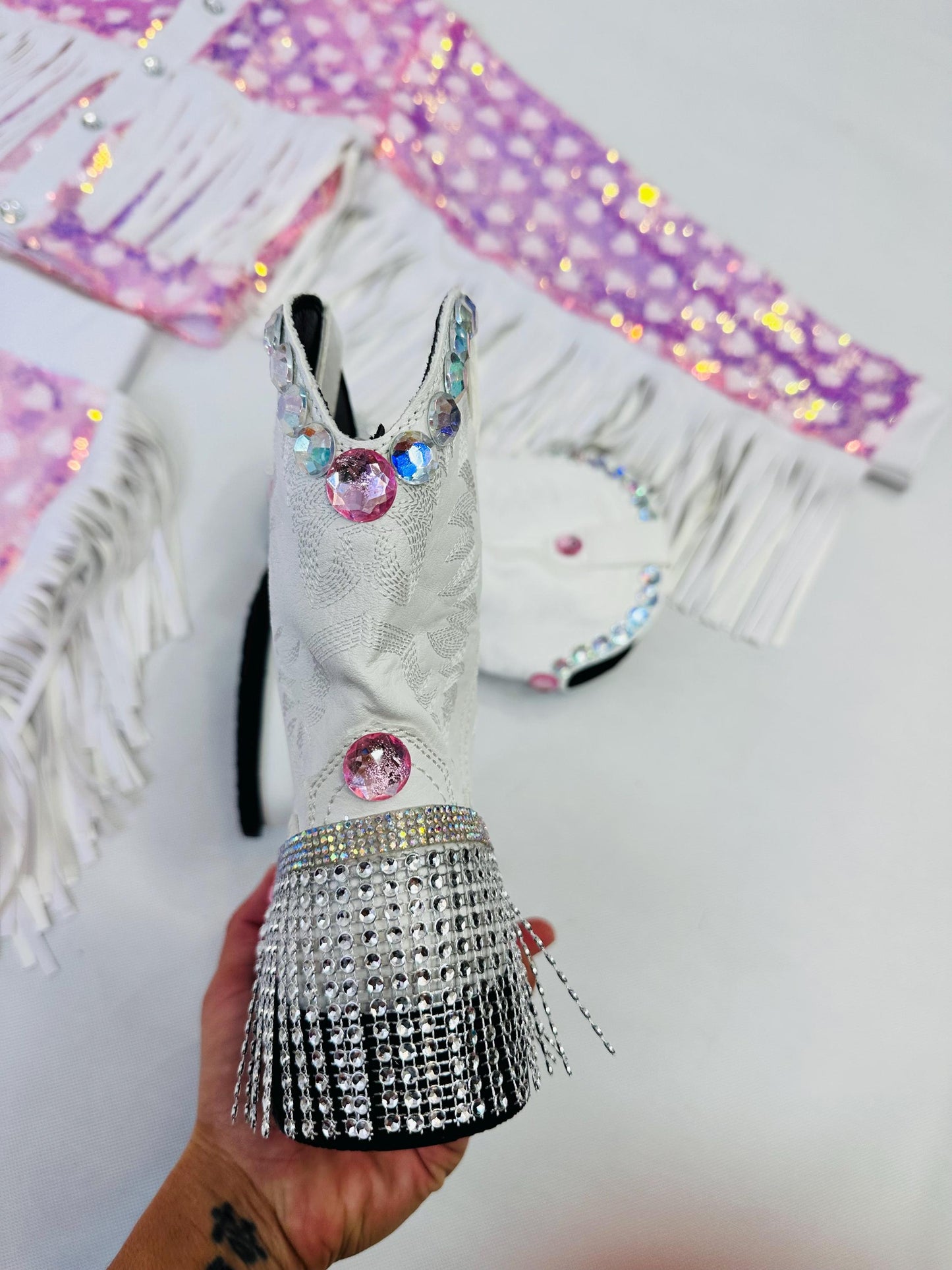 Girls Sparkly Sequin Western Jacket & Skirt Set|CowgirlOutfit Pink or Red Heart Pattern|Toddler to Junior Sizes|Hat+Boots Sold Separately