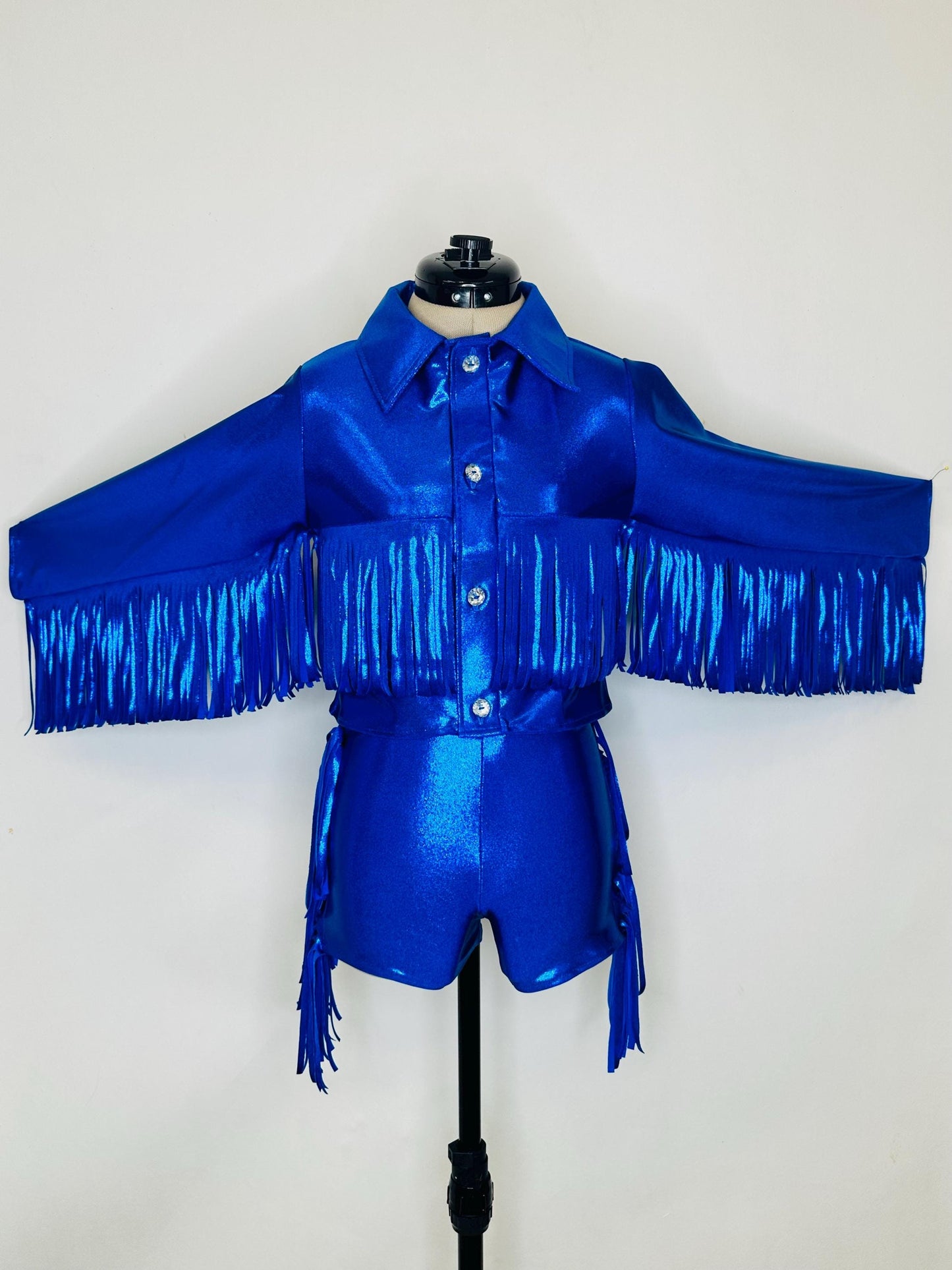 8Cowgirl Couture Fringe Set(InfantJuniors)Matte or Metallic Lycra Mystique|60+ Colors|Boots & Hat Sold Separately. Handmade Wholesome Goods