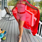 Women's Candy Cane Chic Romper & Cape Set  Adults