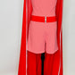 Women's Candy Cane Chic Romper & Cape Set  Adults