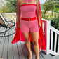 Women's Candy Cane Chic Romper & Cape Set  Adults