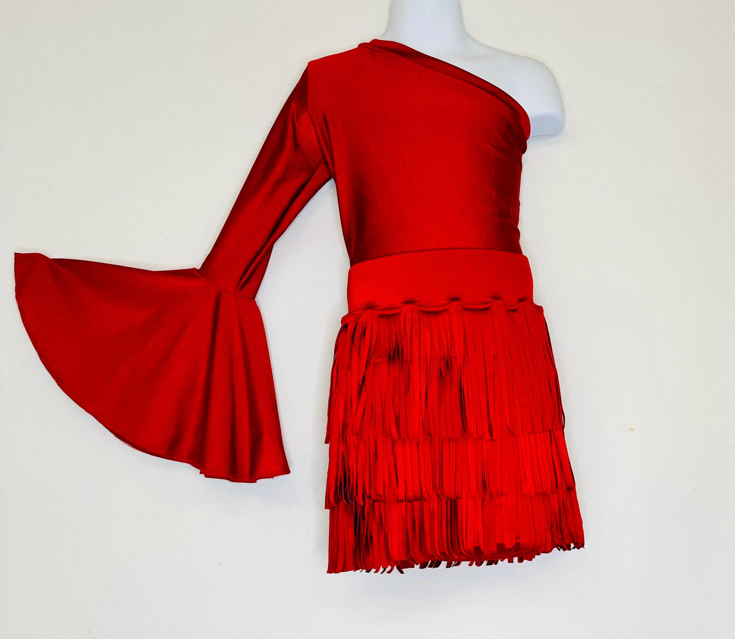 CHOOSE YOUR COLOR(S) Fringe Skirt|One Shoulder Bell Sleeve Leotard (Sold Separately) Girls skirts|fringe skirts|Wholesome Goods