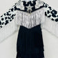 Western Glam Pageant Outfit: 'Let There Be Cowgirls' with Shimmering Black Mystique, Cow Print Accents & Tulle SkirtBy Wholesome Goods Co