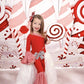 Candy Cane Christmas Jumpsuit for Kids Also Available In Adult Sizes|Detachable Train, Bow Belt, Hair Bow, Wrist Cuffs|Sold Separately