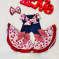 Sweetheart Double Bell Bottoms with Optional Matching Bow & Bandana Belt  Perfect for Valentines Day