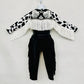 Western Glam Pageant Outfit: 'Let There Be Cowgirls' with Shimmering Black Mystique, Cow Print Accents & Tulle SkirtBy Wholesome Goods Co