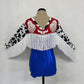 Lone Star Fringe Leotard  Show-Stopping Western Glam for Rodeo, Dance, and Patriotic Events Available in a wide range of sizes.