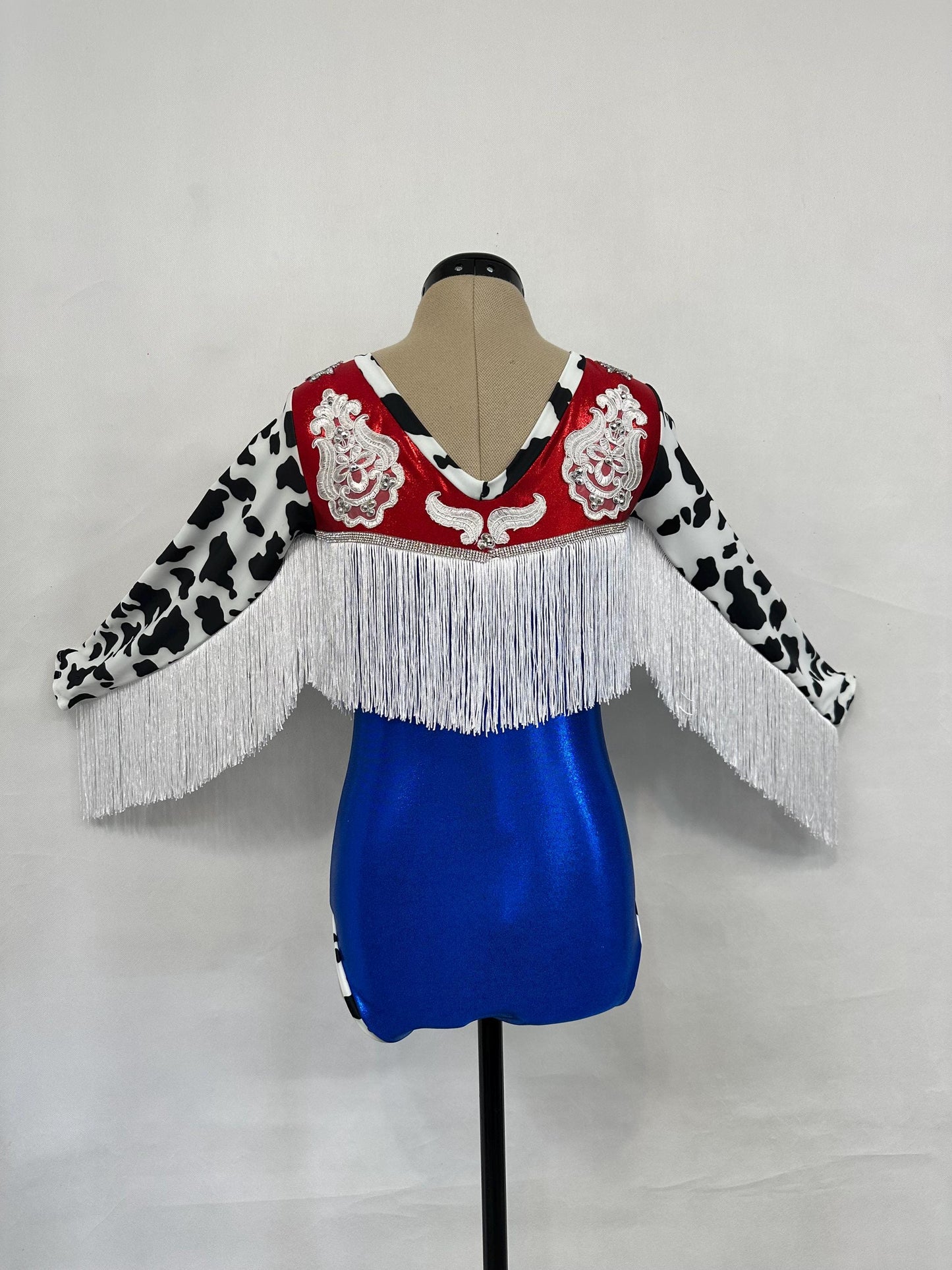 Lone Star Fringe Leotard  Show-Stopping Western Glam for Rodeo, Dance, and Patriotic Events Available in a wide range of sizes.