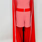 Women's Candy Cane Chic Romper & Cape Set  Adults