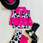 Girls Cow Print Fringe Western Outfit_ Cowgirl Birthday Set (Boots and Hat Sold Separately) |Sizes 0-3M to 20|Rodeo, Pageant, Concert Outfit