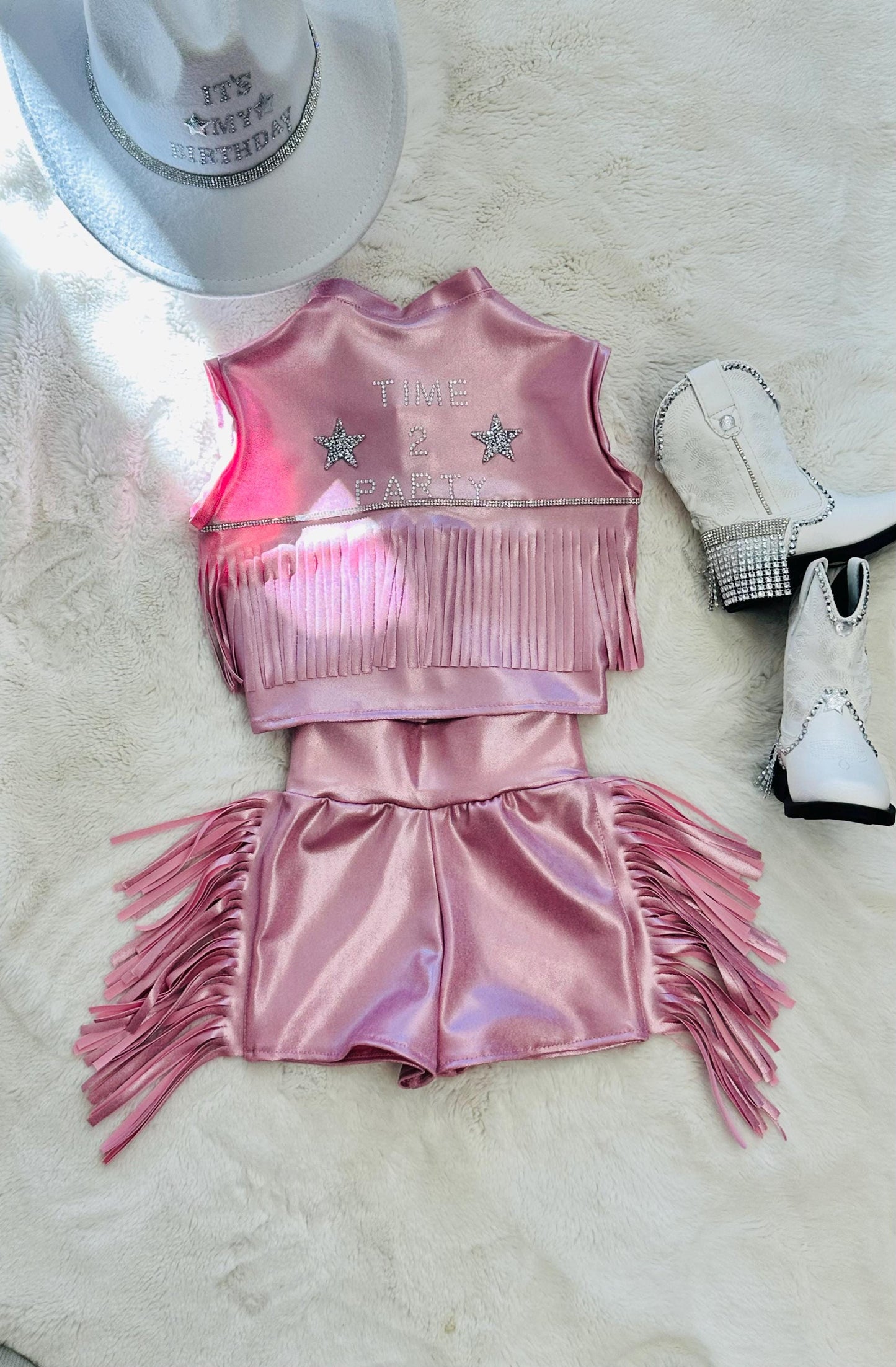Custom Birthday Cowgirl Fringe Set  Personalized Western Birthday Outfit for Girls | Sizes 0-3M to 20 | Hat & Boots Sold Separately